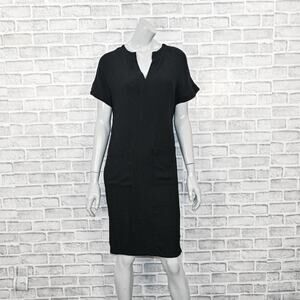 APIECE APART Women's V-neck cap sleeve Dress Black wool blend size 2